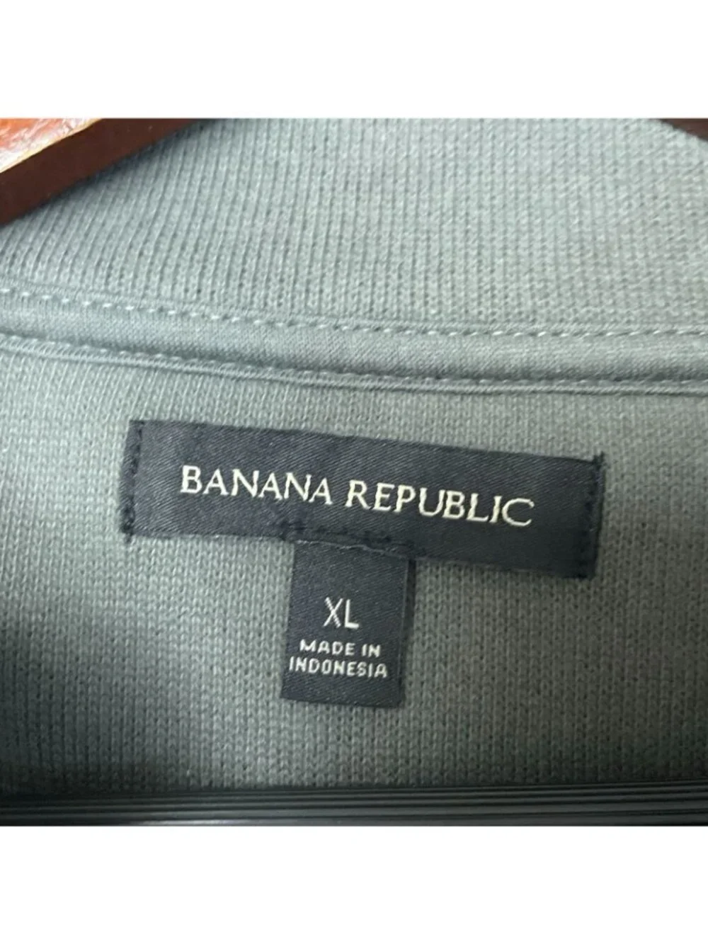 Banana Republic Men's XL Green  1/4-Zip Pullover Sweatshirt Cotton Blend e1434